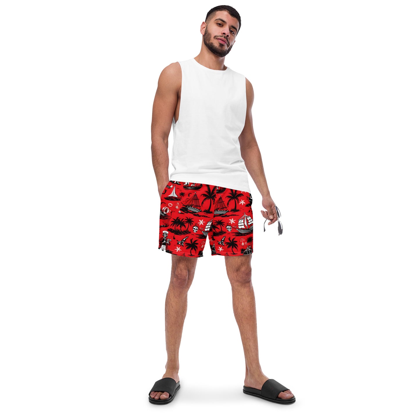 SPRROW: Pirate-Themed Men's Swim Trunks: Conquer the Seas in Style