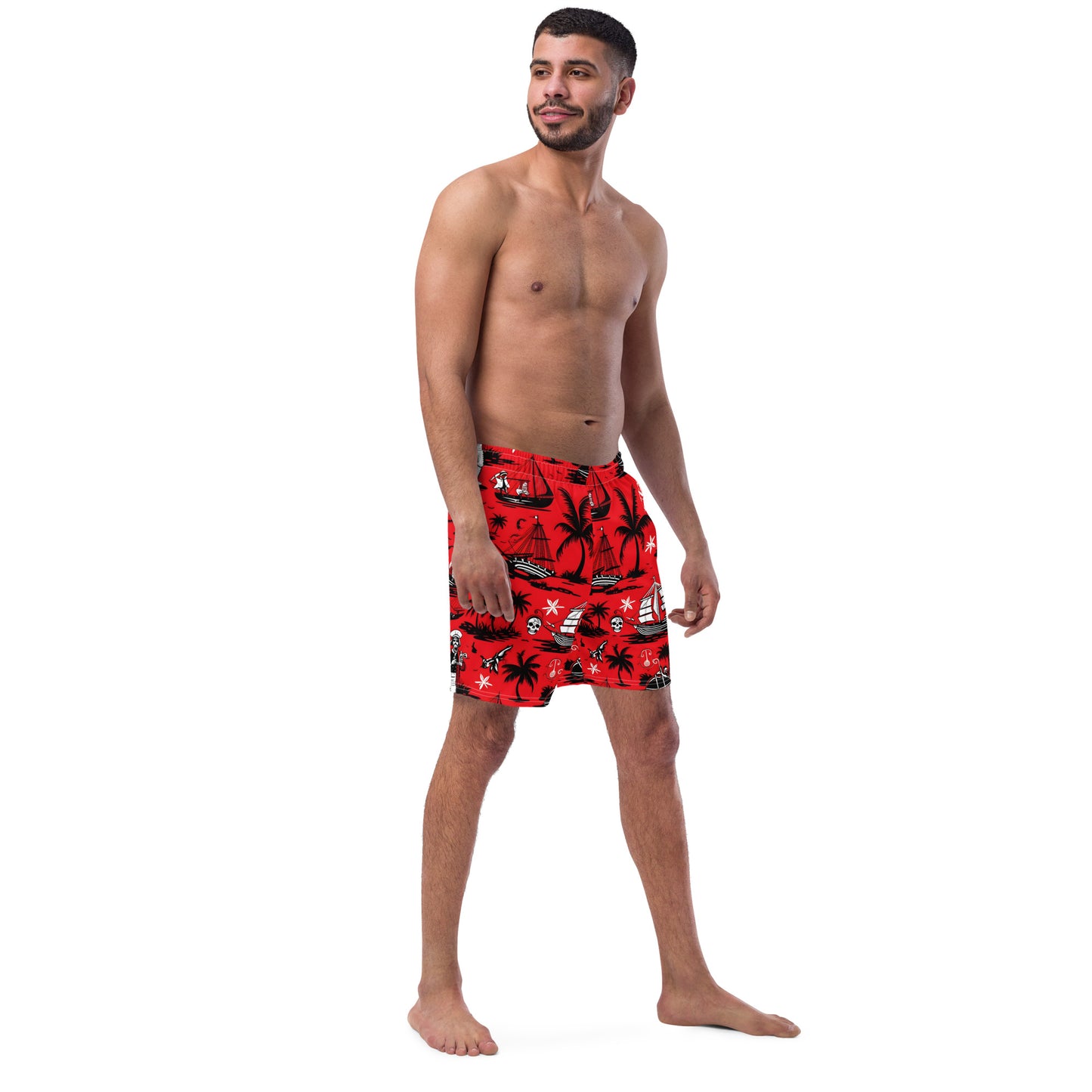 SPRROW: Pirate-Themed Men's Swim Trunks: Conquer the Seas in Style