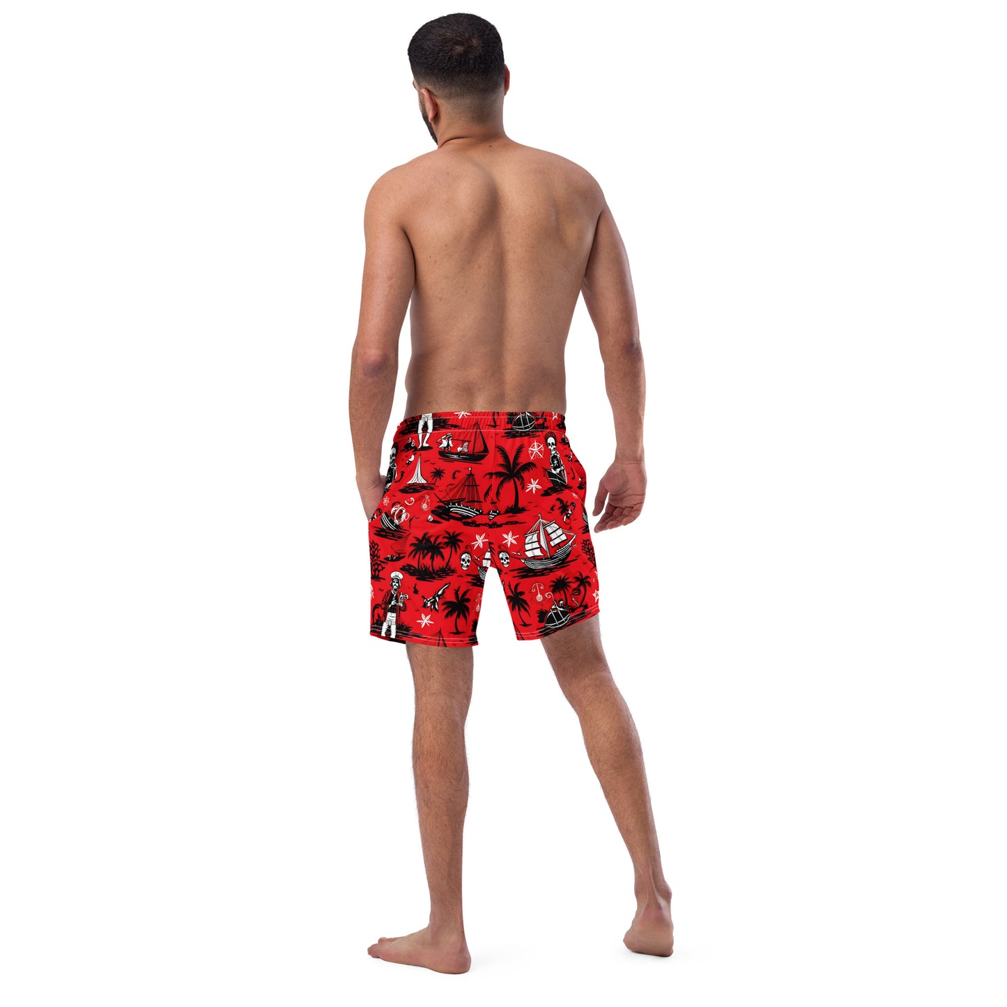 SPRROW: Pirate-Themed Men's Swim Trunks: Conquer the Seas in Style