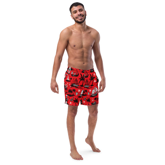 SPRROW: Pirate-Themed Men's Swim Trunks: Conquer the Seas in Style