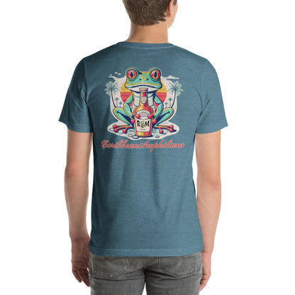 Distressed Caribbean Amphibian Sunset Unisex T-Shirt: Where Whimsy Meets Comfort